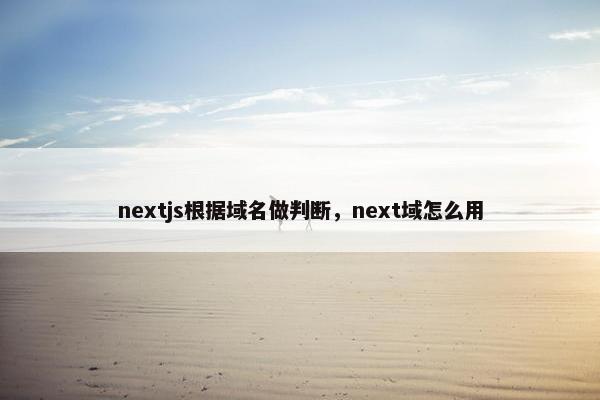 nextjs根据域名做判断,next域怎么用 nextjs根据域名做判断,next域怎么用
