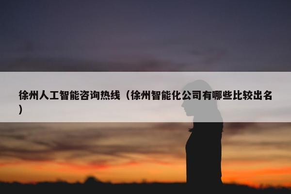 徐州人工智能咨询热线(徐州智能化公司有哪些比较出名) 徐州人工智能咨询热线(徐州智能化公司有哪些比较出名)