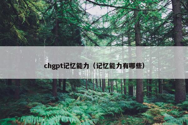 chgpt记忆能力(记忆能力有哪些) chgpt记忆能力(记忆能力有哪些)