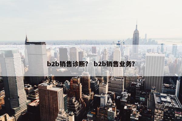 b2b销售诊断? b2b销售业务?