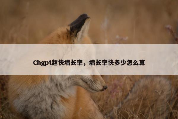 Chgpt超快增长率,增长率快多少怎么算