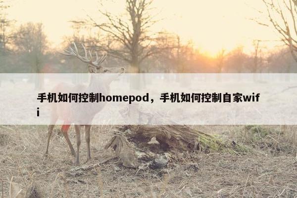 手机如何控制homepod,手机如何控制自家wifi