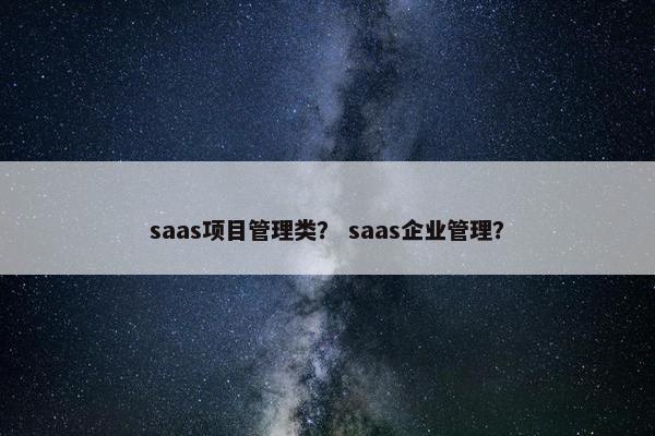 saas项目管理类? saas企业管理?