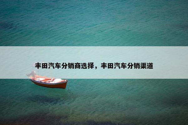 丰田汽车分销商选择，丰田汽车分销渠道