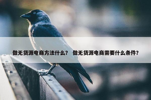 做无货源电商方法什么？ 做无货源电商需要什么条件？