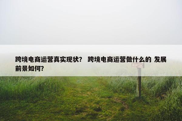 跨境电商运营真实现状？ 跨境电商运营做什么的 发展前景如何？