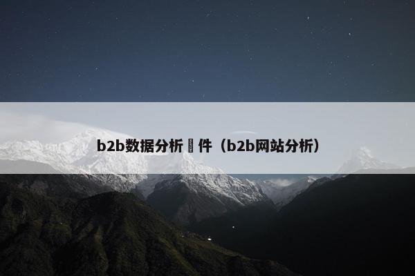 b2b数据分析軟件（b2b网站分析）