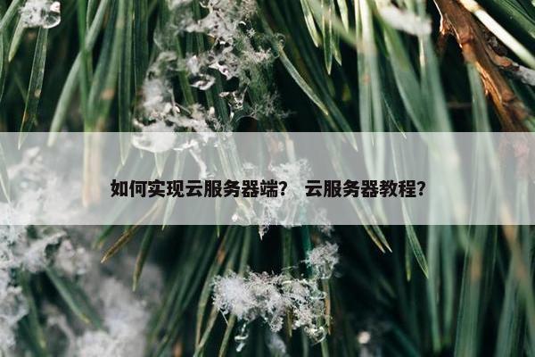 如何实现云服务器端？ 云服务器教程？