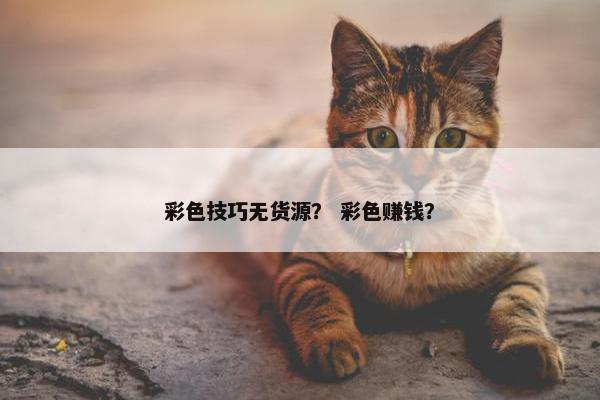 彩色技巧无货源？ 彩色赚钱？