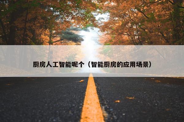 厨房人工智能呢个（智能厨房的应用场景）