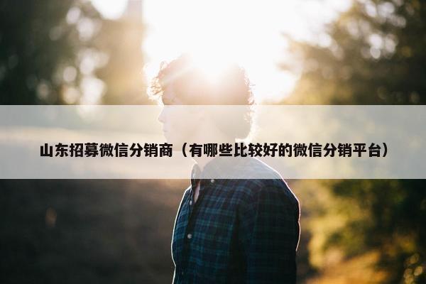 山东招募微信分销商（有哪些比较好的微信分销平台）