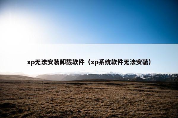 xp无法安装卸载软件（xp系统软件无法安装）