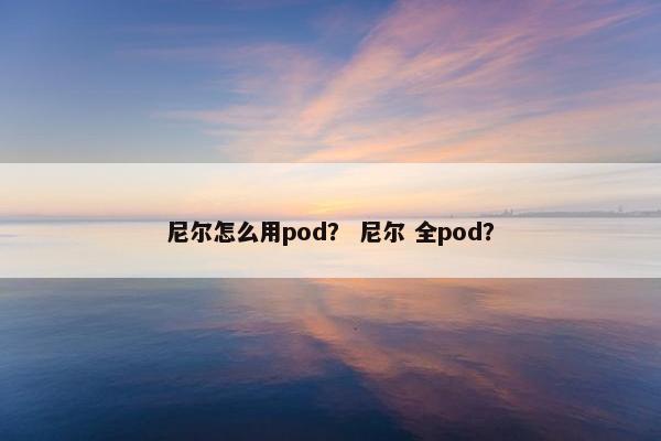 尼尔怎么用pod？ 尼尔 全pod？