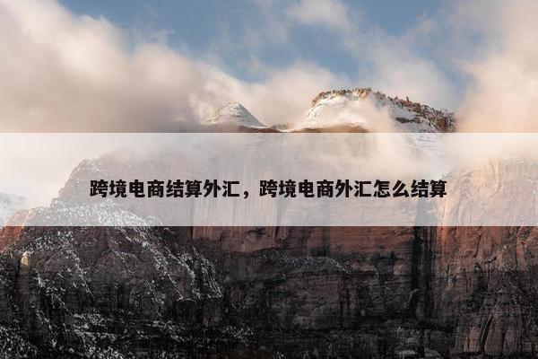 跨境电商结算外汇，跨境电商外汇怎么结算