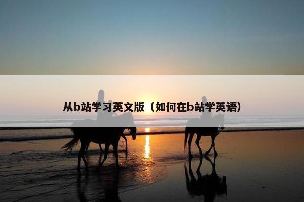 从b站学习英文版（如何在b站学英语）