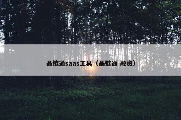 晶链通saas工具（晶链通 融资）