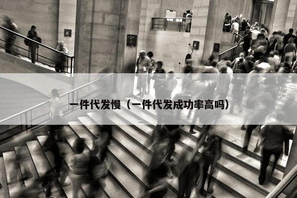 一件代发慢(一件代发成功率高吗)