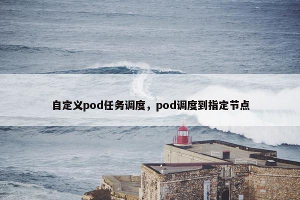 自定义pod任务调度，pod调度到指定节点