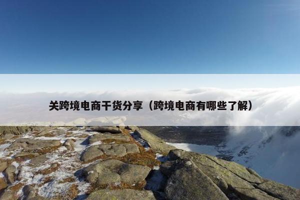 关跨境电商干货分享（跨境电商有哪些了解）