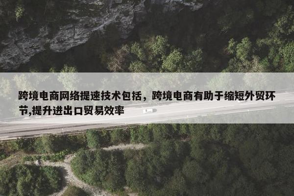 跨境电商网络提速技术包括，跨境电商有助于缩短外贸环节,提升进出口贸易效率