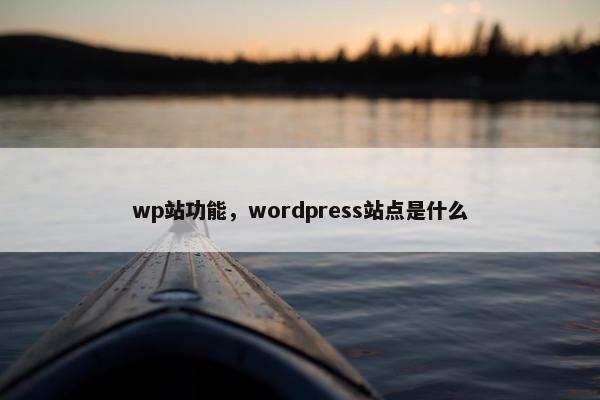 wp站功能，wordpress站点是什么
