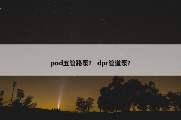 pod五管路泵？ dpr管道泵？