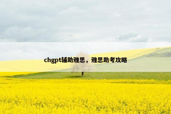 chgpt辅助雅思，雅思助考攻略