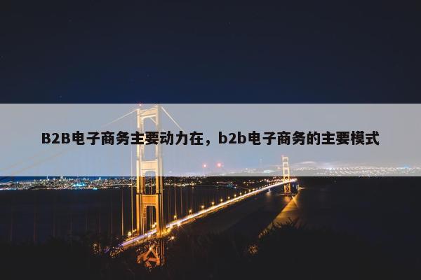 B2B电子商务主要动力在，b2b电子商务的主要模式 