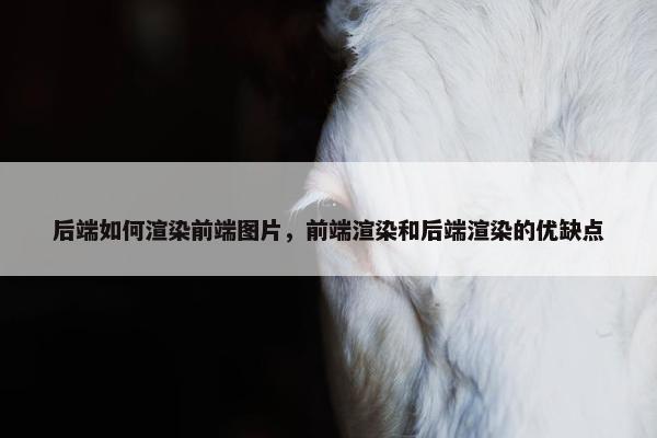 后端如何渲染前端图片，前端渲染和后端渲染的优缺点