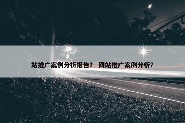 站推广案例分析报告? 网站推广案例分析? 站推广案例分析报告? 网站推广案例分析?