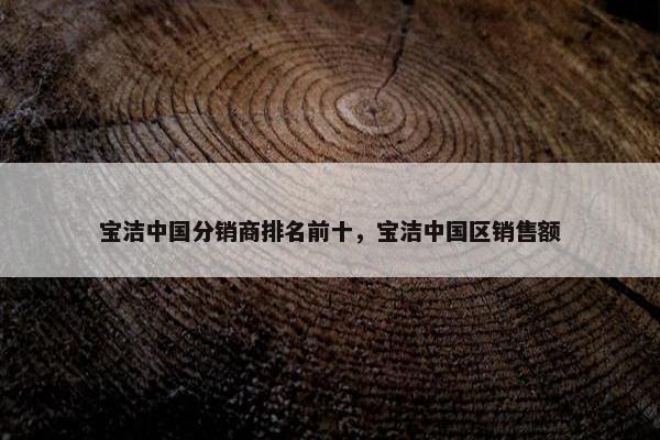 宝洁中国分销商排名前十，宝洁中国区销售额