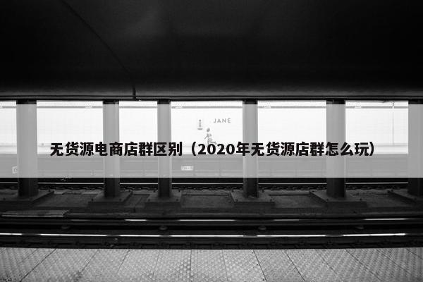 无货源电商店群区别(2020年无货源店群怎么玩)