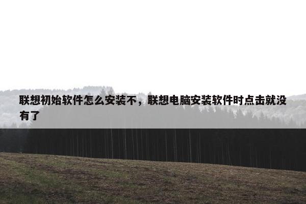 联想初始软件怎么安装不，联想电脑安装软件时点击就没有了