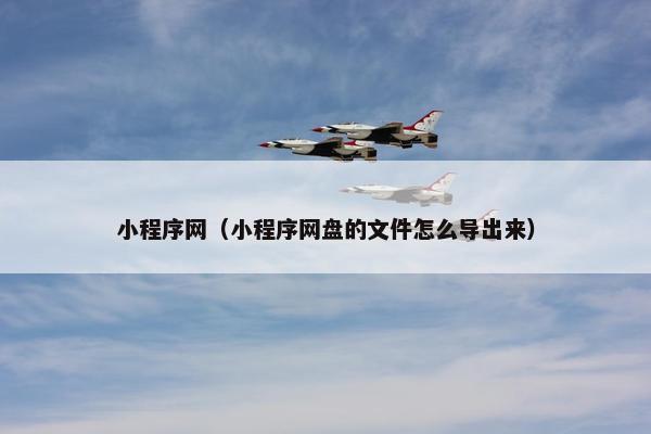 小程序网（小程序网盘的文件怎么导出来）
