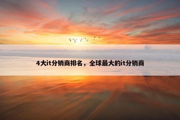 4大it分销商排名，全球最大的it分销商