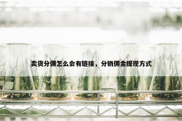 卖货分佣怎么会有链接，分销佣金提现方式