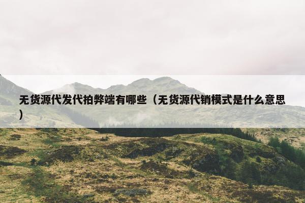 无货源代发代拍弊端有哪些（无货源代销模式是什么意思）