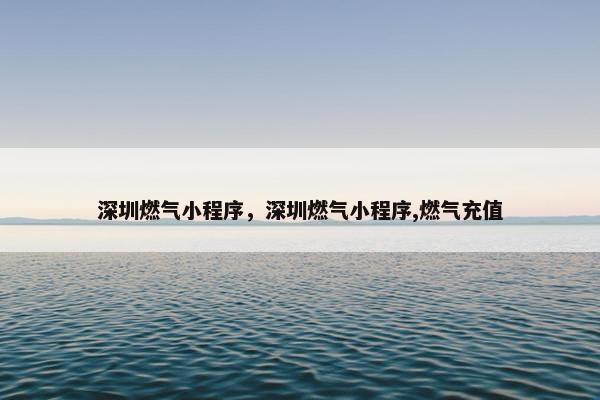 深圳燃气小程序，深圳燃气小程序,燃气充值