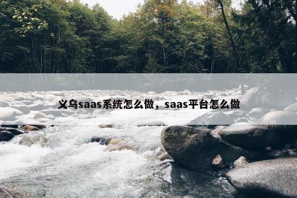 义乌saas系统怎么做，saas平台怎么做