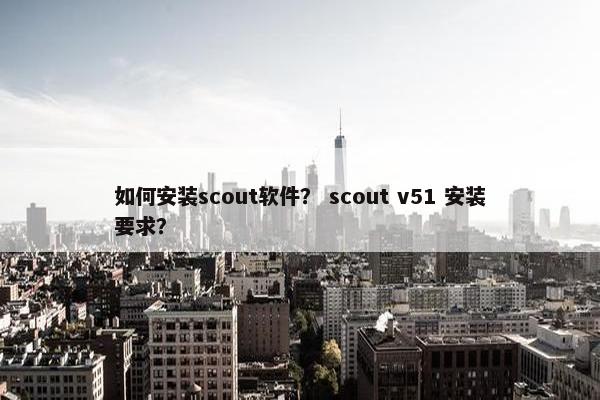 如何安装scout软件？ scout v51 安装要求？
