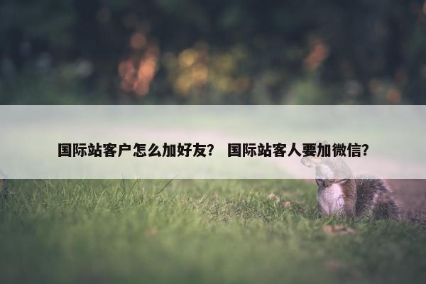 国际站客户怎么加好友？ 国际站客人要加微信？