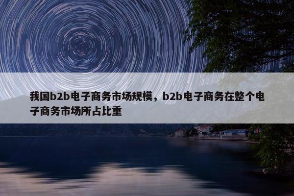我国b2b电子商务市场规模，b2b电子商务在整个电子商务市场所占比重