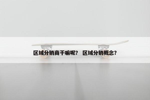 区域分销商干嘛呢？ 区域分销概念？