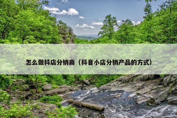 怎么做抖店分销商（抖音小店分销产品的方式）