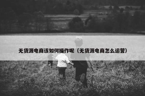 无货源电商该如何操作呢（无货源电商怎么运营）