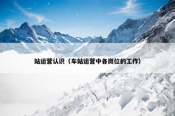 站运营认识（车站运营中各岗位的工作）