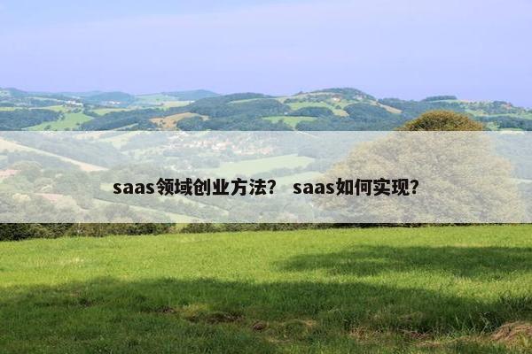 saas领域创业方法？ saas如何实现？