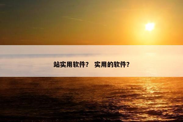 站实用软件？ 实用的软件？