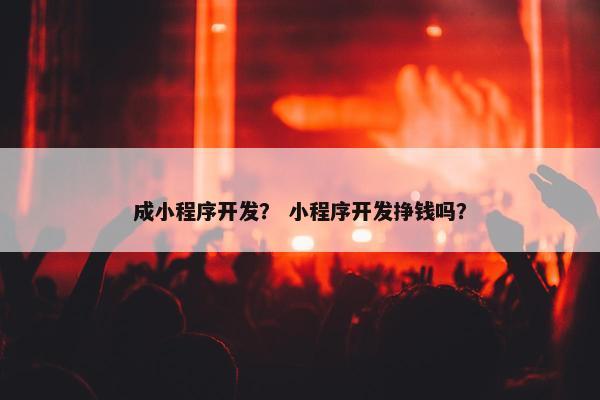 成小程序开发？ 小程序开发挣钱吗？