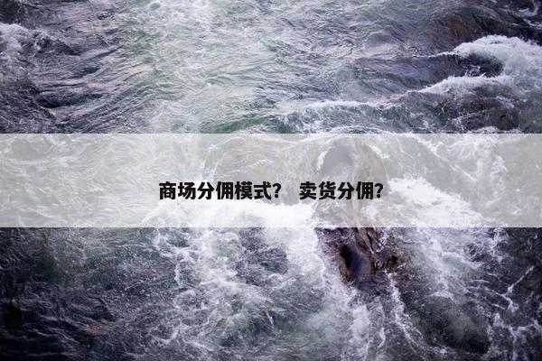 商场分佣模式？ 卖货分佣？